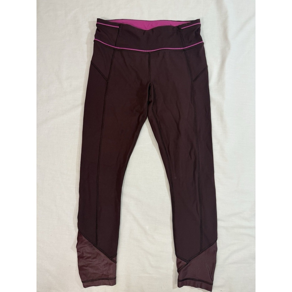 Lululemon Leggings Size 6 Pace Queen Luxtreme Bordeaux Drama - Picture 4 of 7